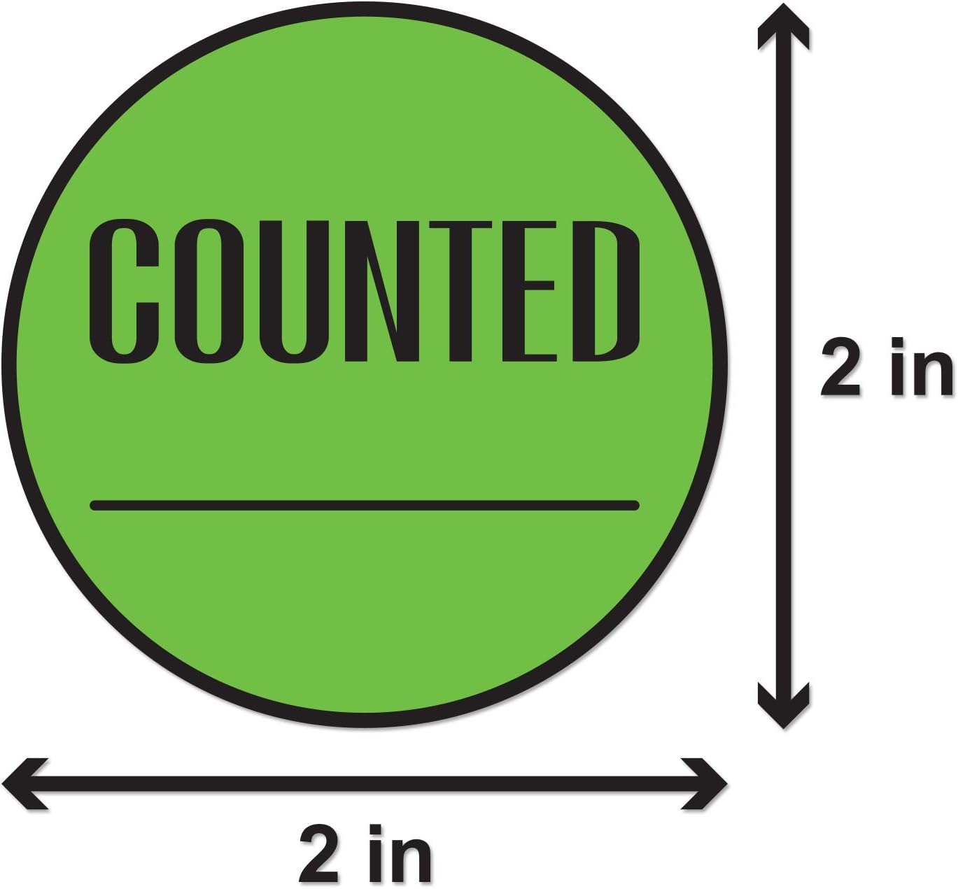 600 Labels - Counted - 2 inch, Circle Dot, Round Writable Marking Counted Labels - Inventory Control (Lime Green) - Inventory Count Stickers Write On & Marking Notating