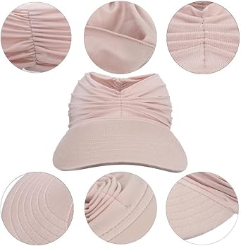 Women's UPF 50+ UV Protection Sun Visor Hat, Sun Hats for Women, Lightweight Foldable Ponytail Sports Cap
