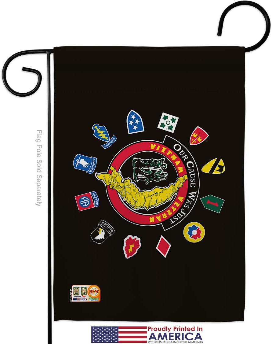 Vietnam Veteran Garden Flag Set Wall Holder Armed Forces Military Service All Branches Support Honor United State American Official Small Gift Yard House Banner Made In USA 13 X 18.5