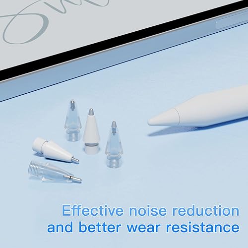 Miniatura 7 de Puntas de repuesto mejoradas compatibles con Apple Pencil de 12 generación y lápiz Logitech, no se desgasta con control preciso, puntas redondeadas