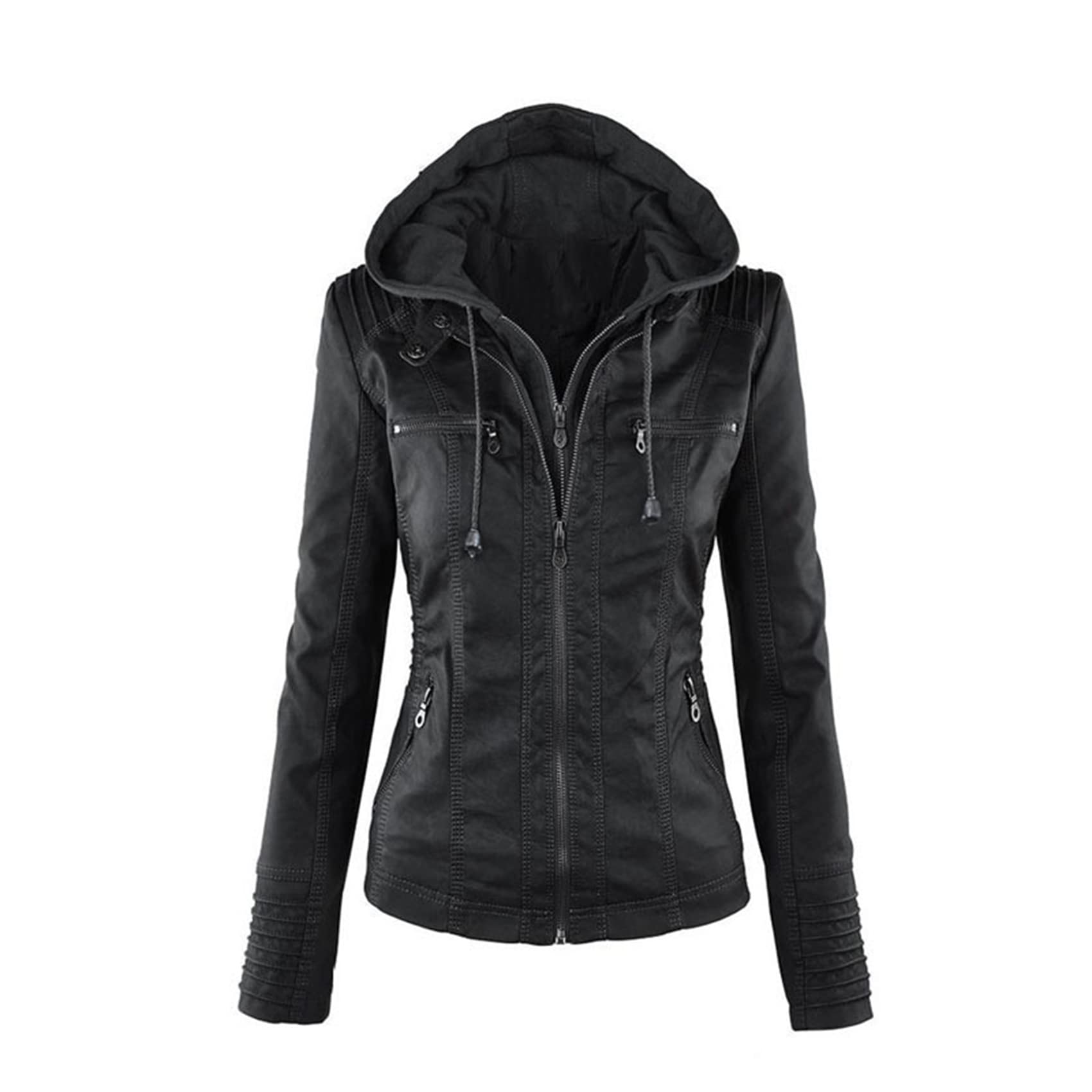 Mangas Largas Chaqueta De Cuero para Damas PU Chaqueta De Cuero para Mujeres Chaqueta Corta De Cuero Chaqueta para Mujeres Traje De Motocicleta