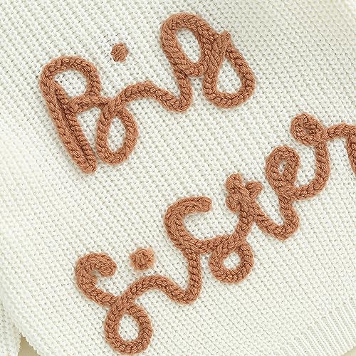 CHAUKAREAUL Big Brother Little Brother Roupa combinando para bebês meninos moletom com letras bordad