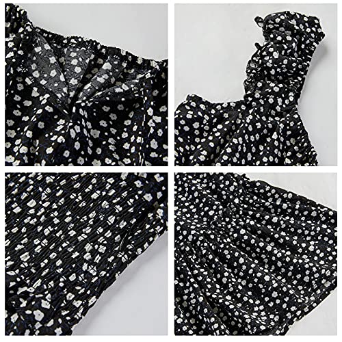 Image of Womens Summer Floral Sundress Ruffle Sleeve Sweetheart Short Mini Dresses | Sun Dress, Sexy, Flowy, Print, Smocked Waist, Western Boho, Beach, Date Night, Country Concert