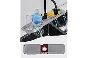 Kitchen Sink 5-Degree Angled Splash Guard with Drain Catcher