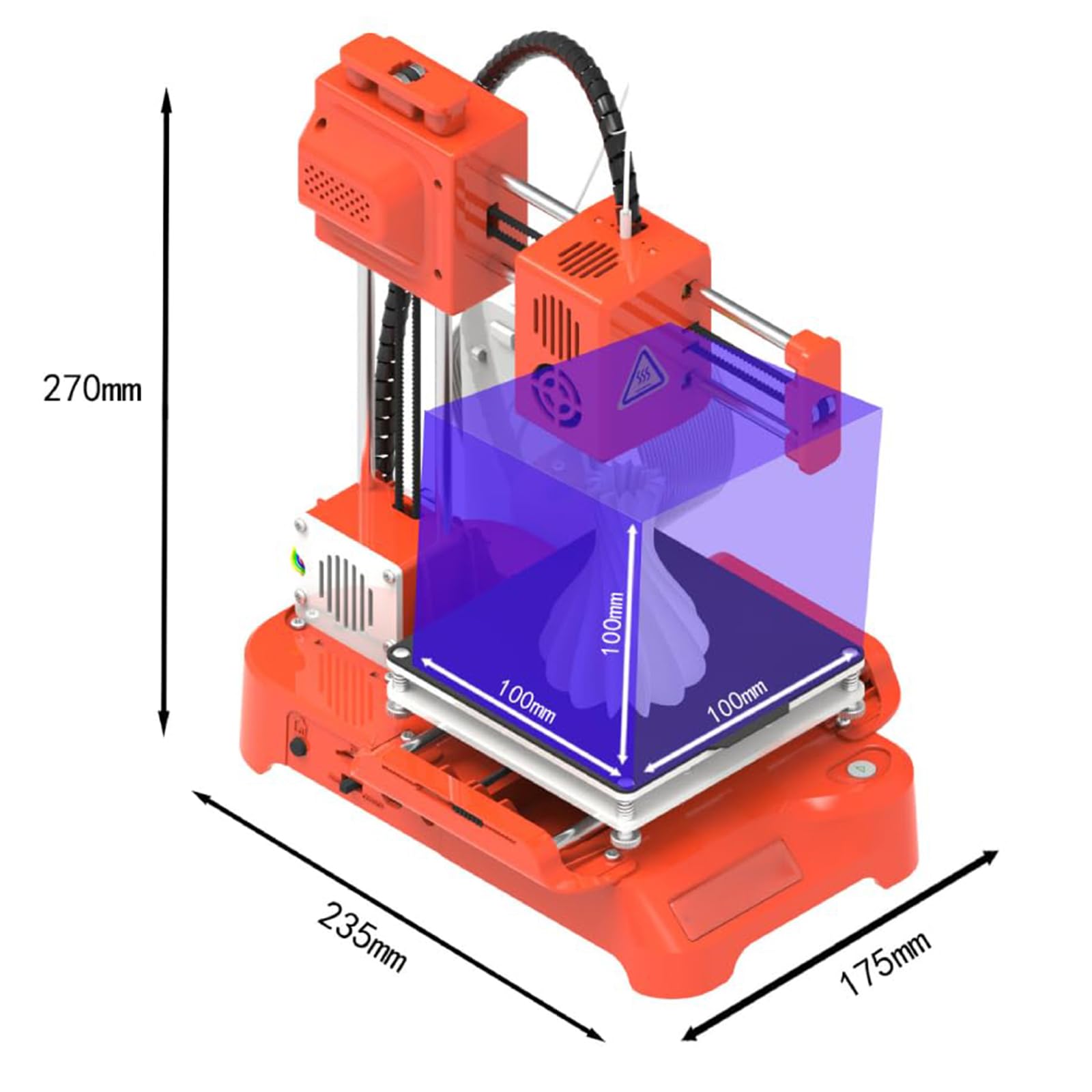 Stampante 3D, Stampante 3D Mini da Scrivania, Funzionamento Silenzioso, Stampante Senza Livellamento per Principianti, Bambini, Educazione Studentesca, Regalo, Stampa con Un Solo Tasto black