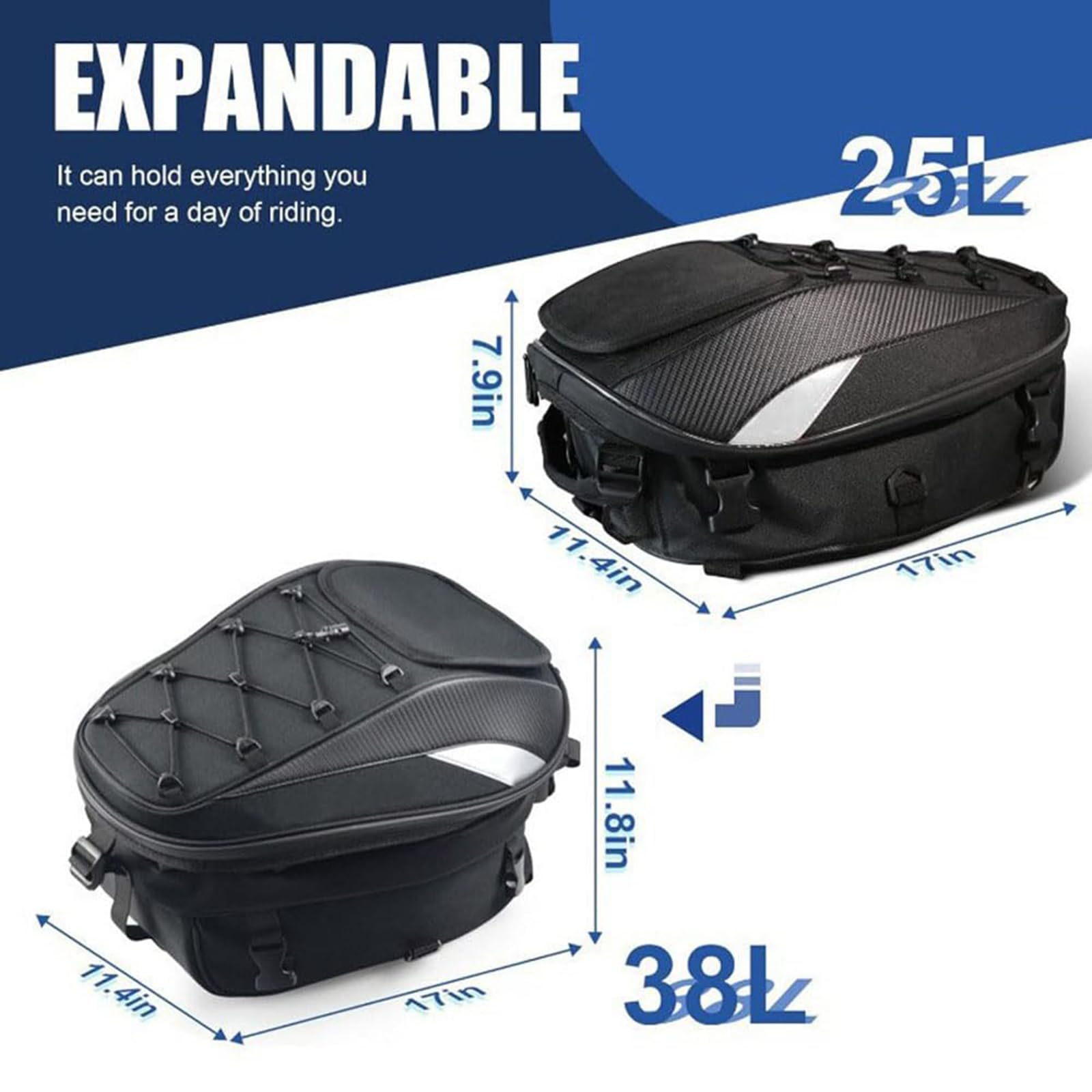 Bolsa de Asiento Trasero para Kawasaki Z800 Abs | bolsa colín moto, mochila para casco integral, mochila moto impermeable, gran capacidad expansible, porta cascos moto
