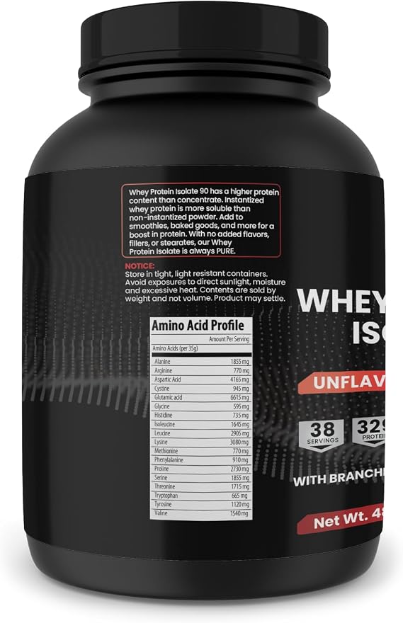 Pure Original Ingredients, Whey Protein Isolate 90, 3 Lb