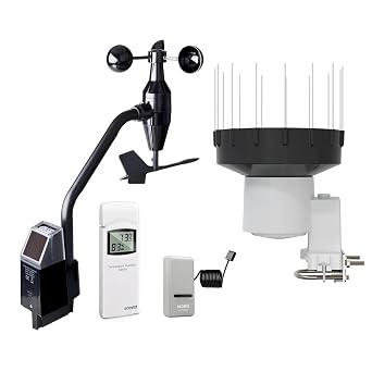 ECOWITT GW1202 Wi-Fi Weather Station, 4 in 1 Solar Powered Wireless Outdoor Sensor WS68 + Rain Collector WH40H + Gateway GW1200 + Temperature-humidty Sensor WN32 for Home Garden