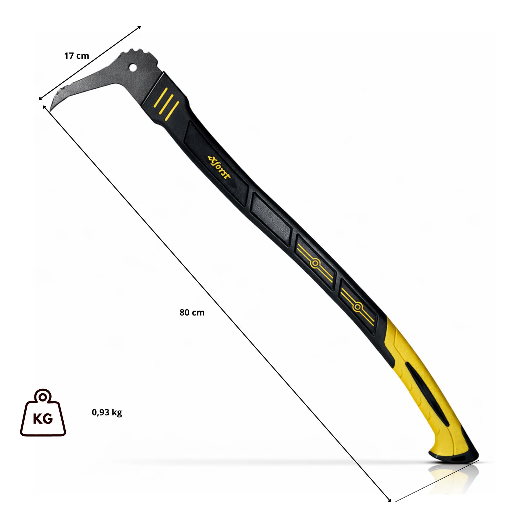 Xforst Sapie Forestière 80 cm X-P80FY – Sappie à Bois avec Manche Fibre de Verre – Crochet de Levage pour Bûches et Troncs – Outil Forestier Léger avec Protège-Lame