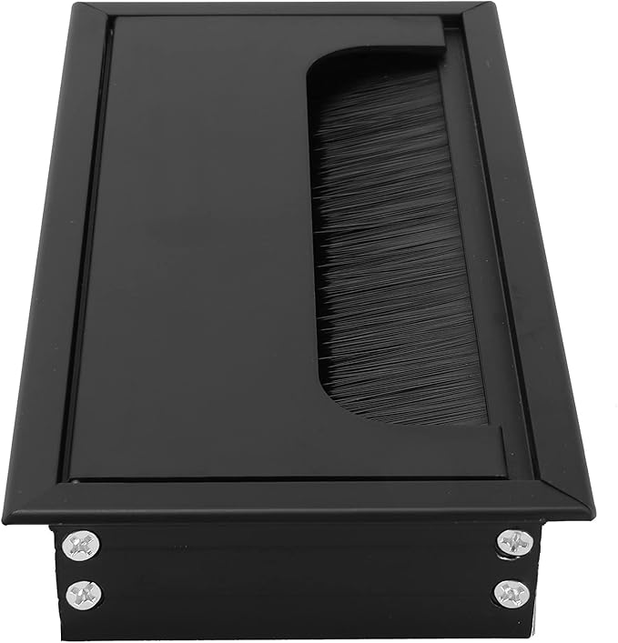 160x80MM Desktop Cable Hole Box Black Aluminum Alloy SquareType Wire