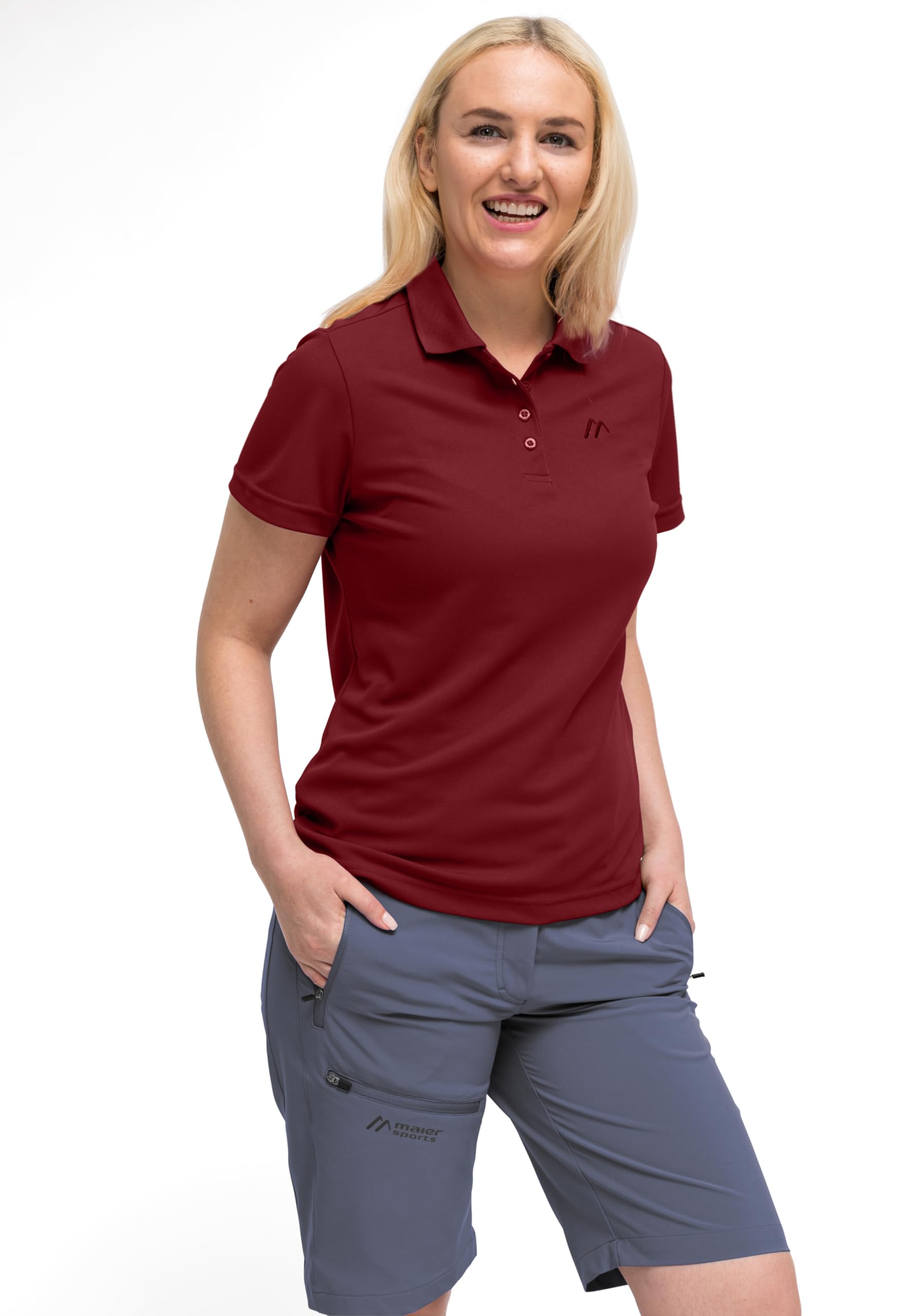 Maier Sports Ulrike Polo Donna A Maniche Corte | Maglia in Piqué Traspirante, Tecnologia Dryprotec, Per Sport e Tempo Libero, Perfetta Per L'Estate