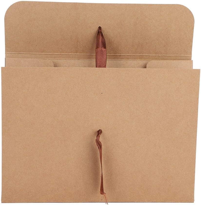 10 PCS Gift Card Envelopes Kraft Paper Envelopes Bow Ribbon Greeting Cards Holder Vintage Invitation Envelope for Christmas Anniversary Wedding Birthday Festival - Image 5