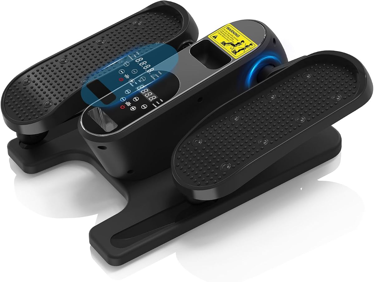 Máquina elíptica debajo del escritorio, ejercitador de pedal sentado eléctrico, ejercitador de piernas elíptico para personas mayores, mini ejercitador de piernas elipse con control remoto, ejercitador de pedal de 12 velocidades ajustables