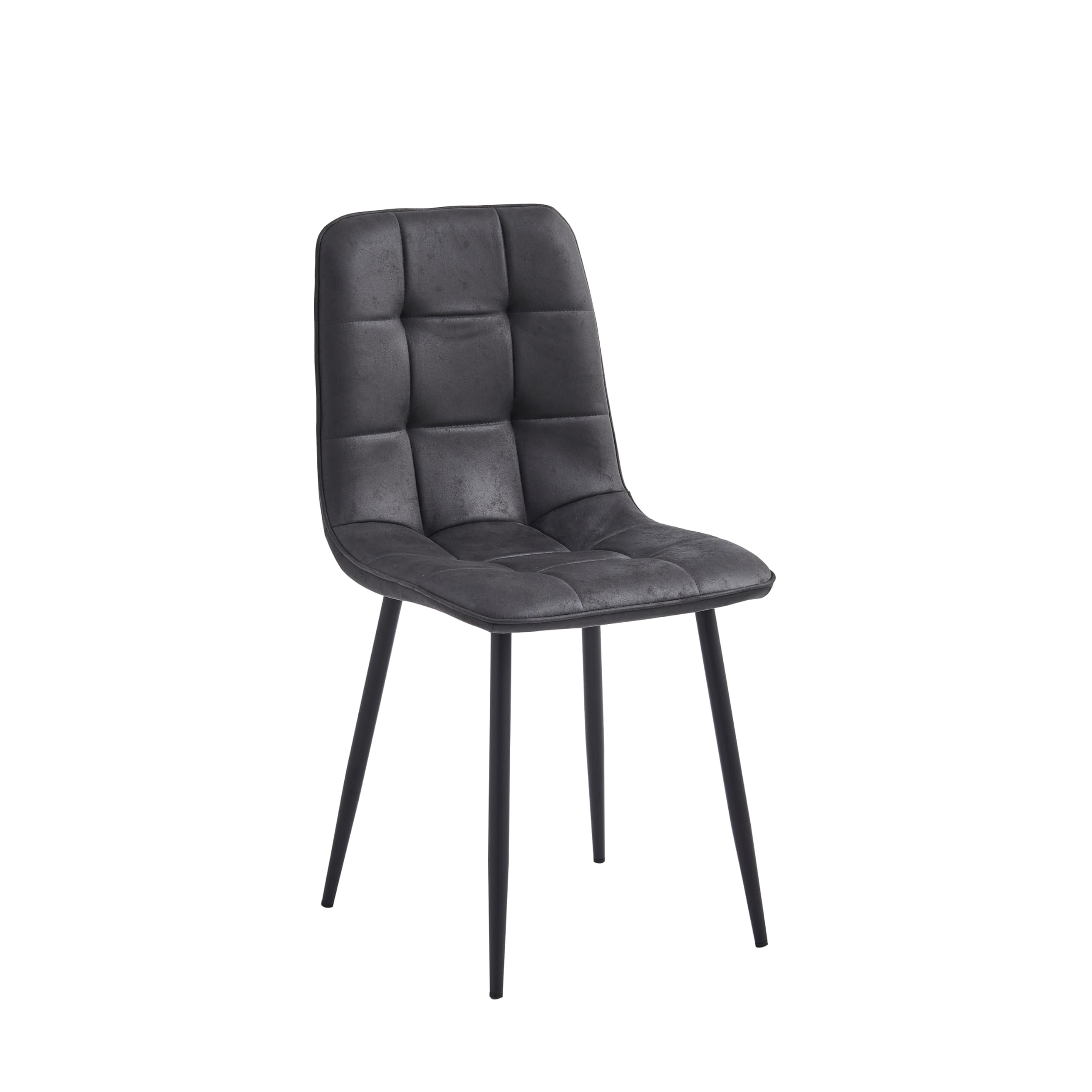 Chaises de Salle à Manger Ela, Lot de 2, Anthracite, Microfibre, Chaise de Cuisine, Pieds en métal Stable, Chaise Chambre à Coucher, Chaise Salon