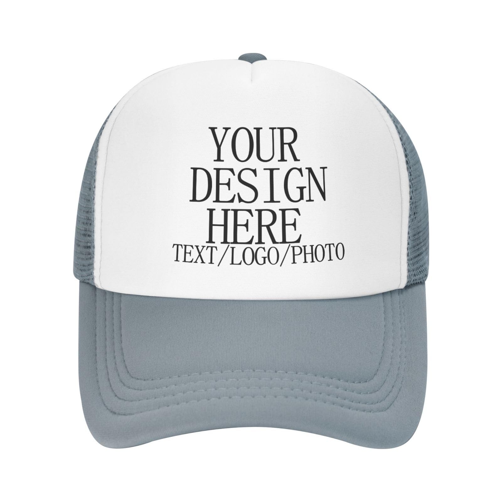 Bulk Custom Baseball Cap with Logo Photo Personalised Hat Mesh Trucker Cap Breathable Sun Protection Customised Gifts for for Men Women Outdoor Sports Funny Fitted Cap Travel-Friendly
