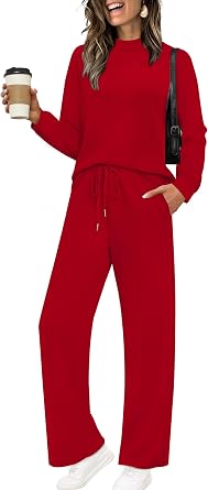 Sampeel Two Piece Sets for Women Mock Neck Matching Sets Loungewear Fall Clothes Travel Outfits Fashion 2026 XS-2XL