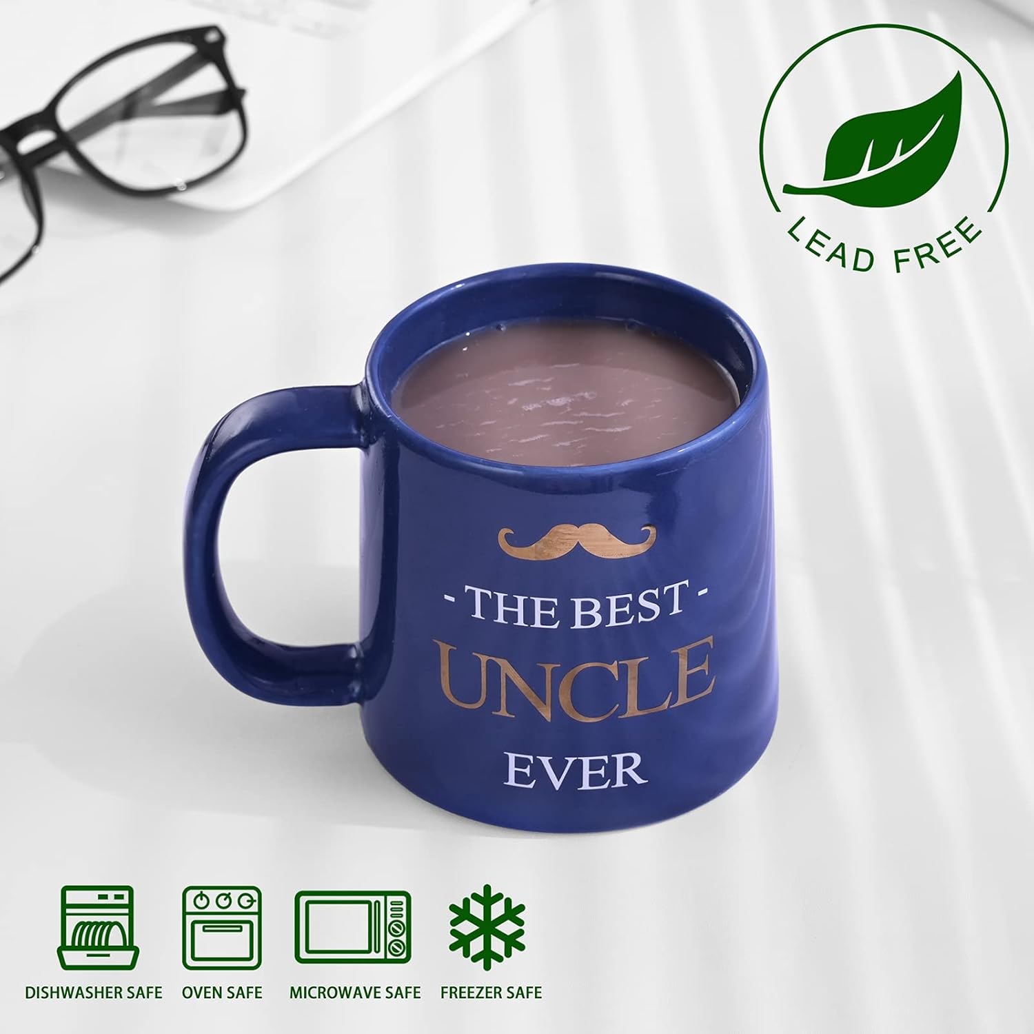 Miicol Funny Coffee Mug 16 oz, Large Ceramic Tea Mug, Gift Idea for Uncle, Men, Cute Office Coffee Cup, Navy Tea Cup, Unique Gift for Birthday, Christmas - Image 7