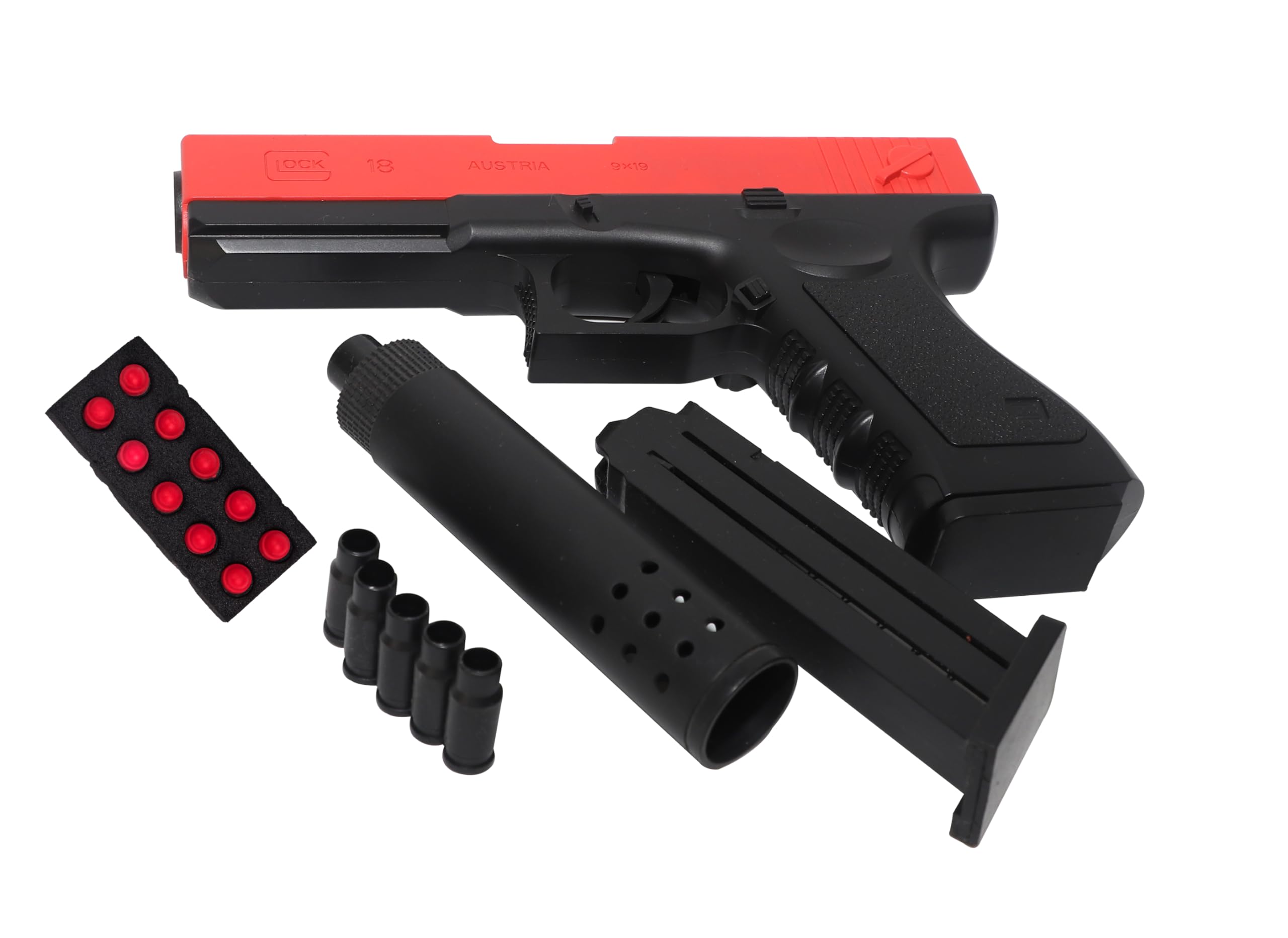 Gex Shooting Game Toy Guns for Kids & Adults Soft Bullets Blaster Gun Pistol with Foam Darts Jump Ejecting Mag Indoor Outdoor Play Toys (Minimum Age 10 Years)