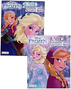 Amazon.com: Disney Frozen Elsa and Anna Jumbo Coloring and Activity ...