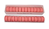Vista 1 de Macarons Gift Box of 24 - Strawberry French Macarons, Gourmet Cookie Gift Box, Macaroon