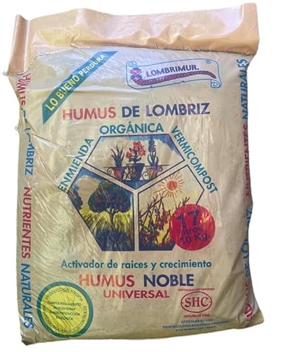 ABONO ORGÁNICO HUMUS DE LOMBRIZ UNIVERSAL 17 LITROS (10 KG.) | FERTILIZANTE ECOLÓGICO | PERFECTO PARA JARDINES