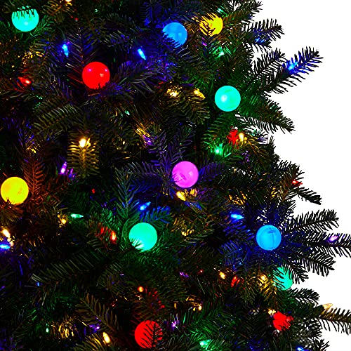 8.5Ft. Montana Mountain Fir Artificial Christmas Tree With 800 Multi Color Led Lights And Instant Connect Technology, 100 Globe Bulbs And 1762 Bendable Branches #TOP3