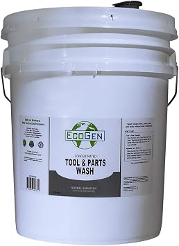 Tool & Parts Cleaner; 4X Concentrated Formula, Non-Flammable Parts Washer Solution, Biodegradable, Water Based, Safe On Skin, 5 Gallon Bucket