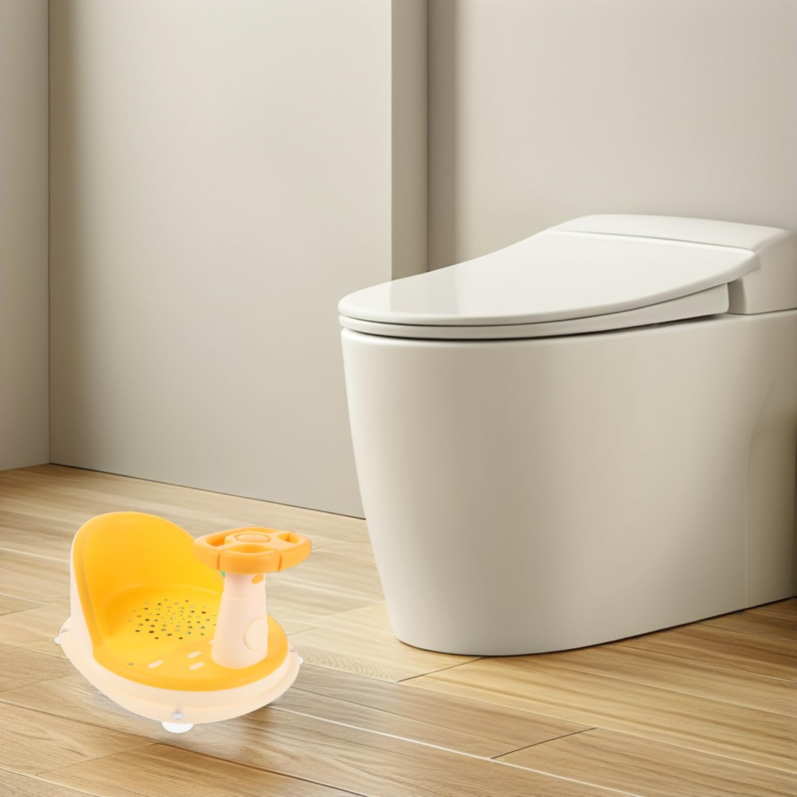TOYANDONA Badewannensitz mit Saugnapf Rutschfester Sitzhilfe für Junge Mädchen und Kleinkinder Höhenverstellbar Kompaktes Design für Badewanne und Dusche