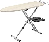Rowenta IB9100 Pro Compact Professional Space Saving Folding Ironing Board 4-Leg with Hanger Racks and Cotton Cover, 18 54-Inch, Beige, Metal, 18" x 54" - 1