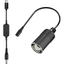 USB-C to 12V DC Power Cable with Voltage Display for LED Strips, Cameras, Routers | You Safely Get 12V/1A/2A/3A from USB-C PD Power Bank or Wall Charger with Ciga Lighter Socket