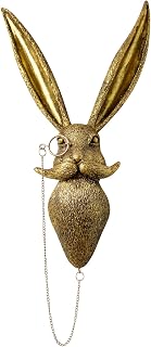 Montresor Gold Rabbit Head Wall Sculpture - 16 Inch Lightweight PU Foam Art, Whimsigoth Vintage Wall Decor (Not Resin)