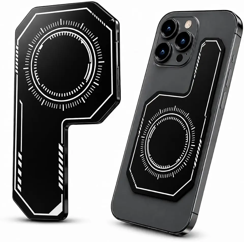 Placa Metálica Magnética para Cooler Gamer de Celular, Alumínio, Ultrafina 1mm, Design Discreto