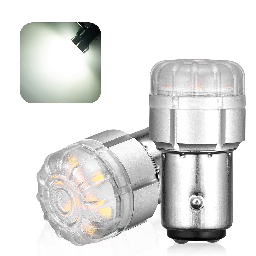 NOVSIGHT1157 7528 LED Bulbs White, 300% Extremely Bright Brake Lights Bulb BAY15D 2357, Safer Driving 2057 2397 Replacement for Parking Lights, Front Turn Signal Lights, Pack of 2