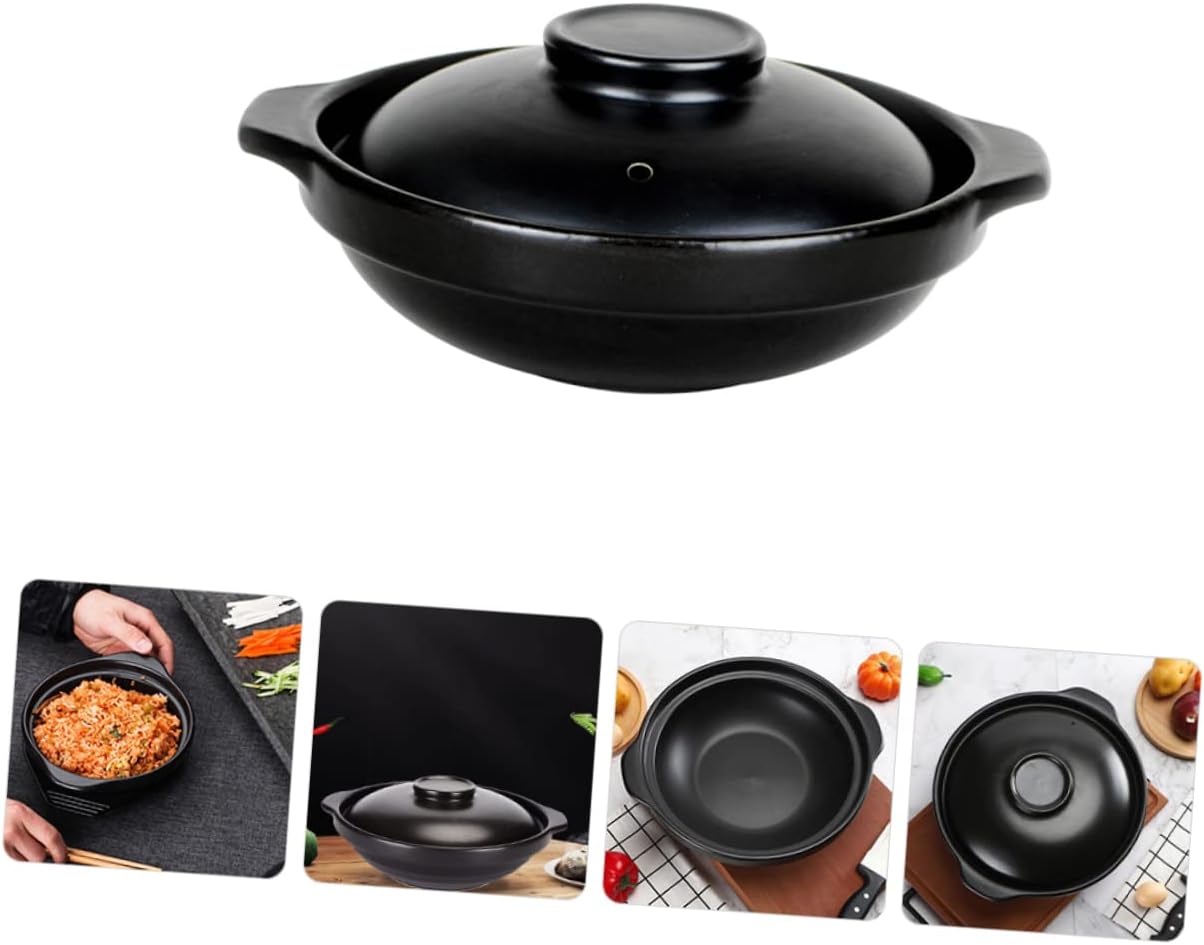 Japanese Ceramic Casserole Pot for Home Cooking Multi-Functional Stew Pot with Lid Kitchen Essentials for Induction and Gas Stoves