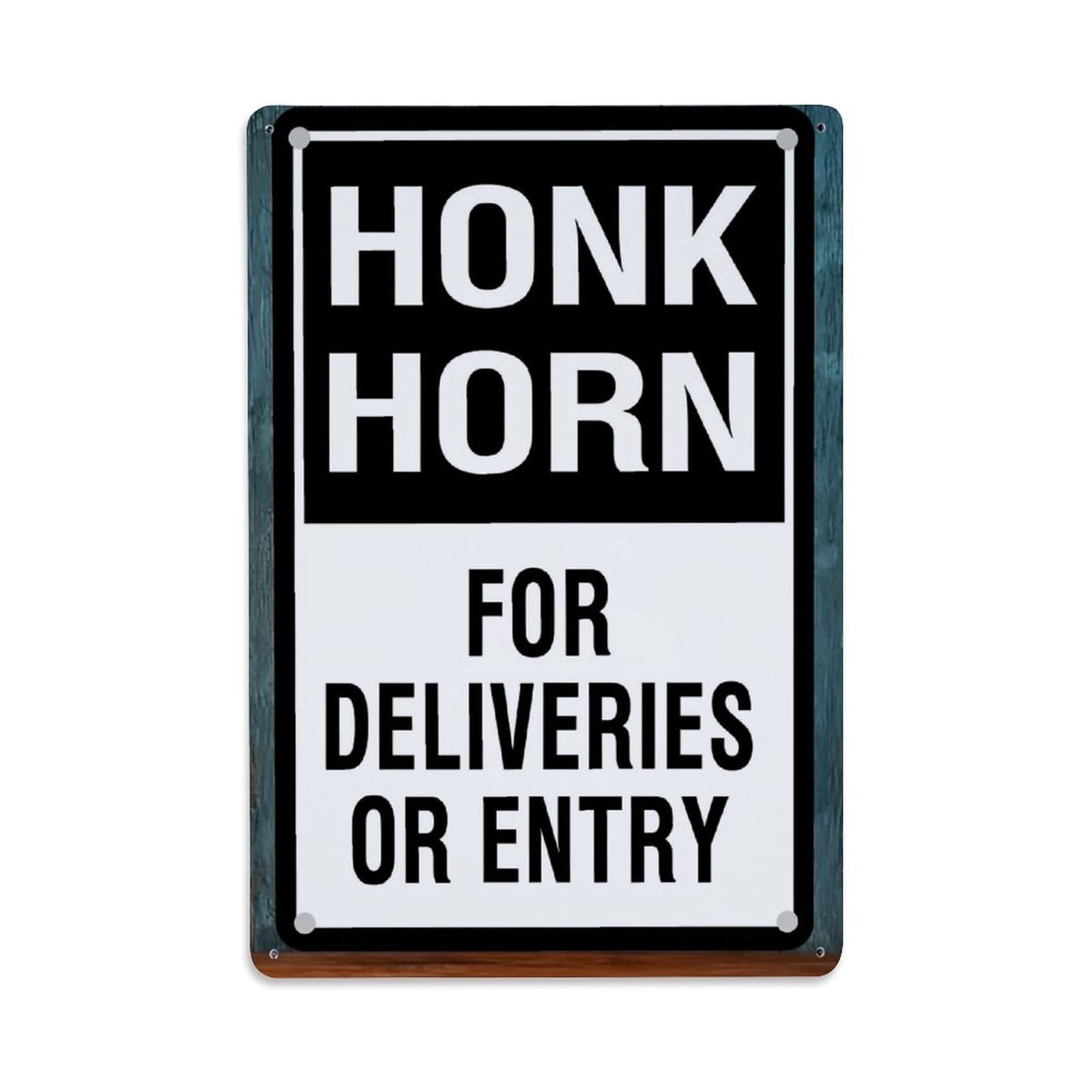Jdfenggu Vintage Honk Horn For Deliveries Or Entry Retro Metal Tin Sign, Decor Art Poster For Bar, Home, Man Cave, Kitchen, Laundry Room Gift 8X12inch