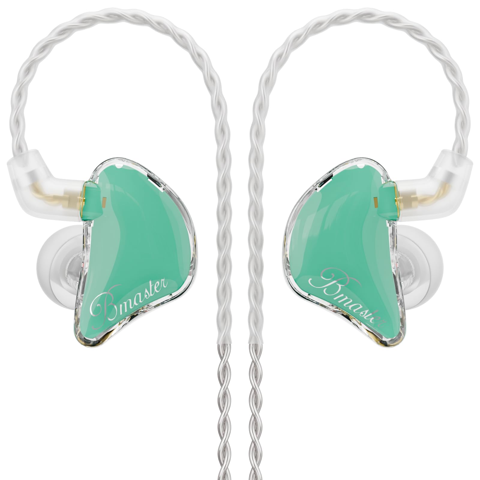 teal triple driver iem earphones with powerful bass noise isolation