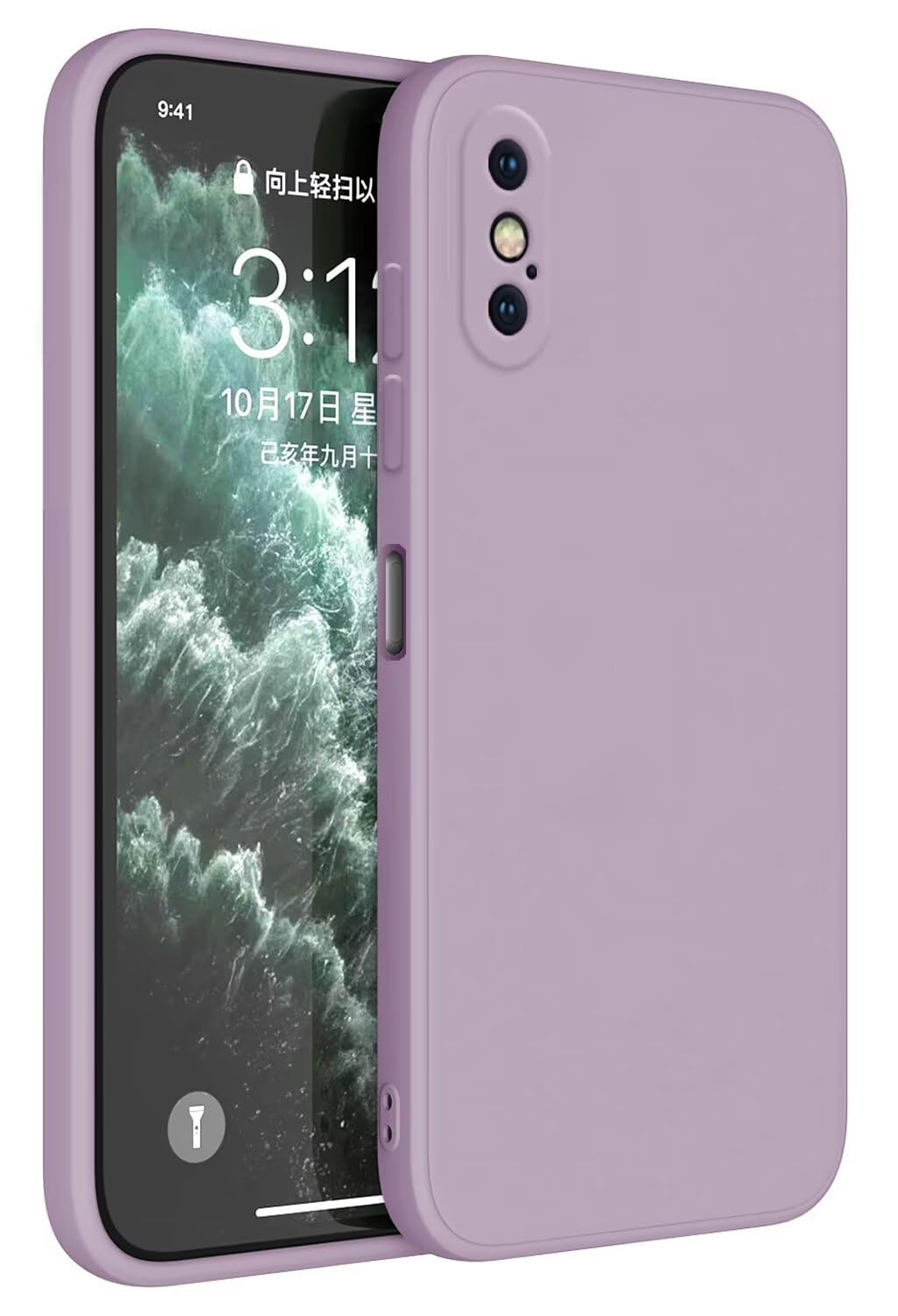 ZhuoFan Custodia con Cordino per iPhone X/XS [5.8] Mucche Nero Morbido