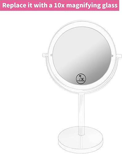 Miniatura 6 de LANSI La placa de espejo de aumento 7X de 6.6 pulgadas se utiliza para reemplazar el espejo de maquillaje montado en la pared de 8 pulgadas y el