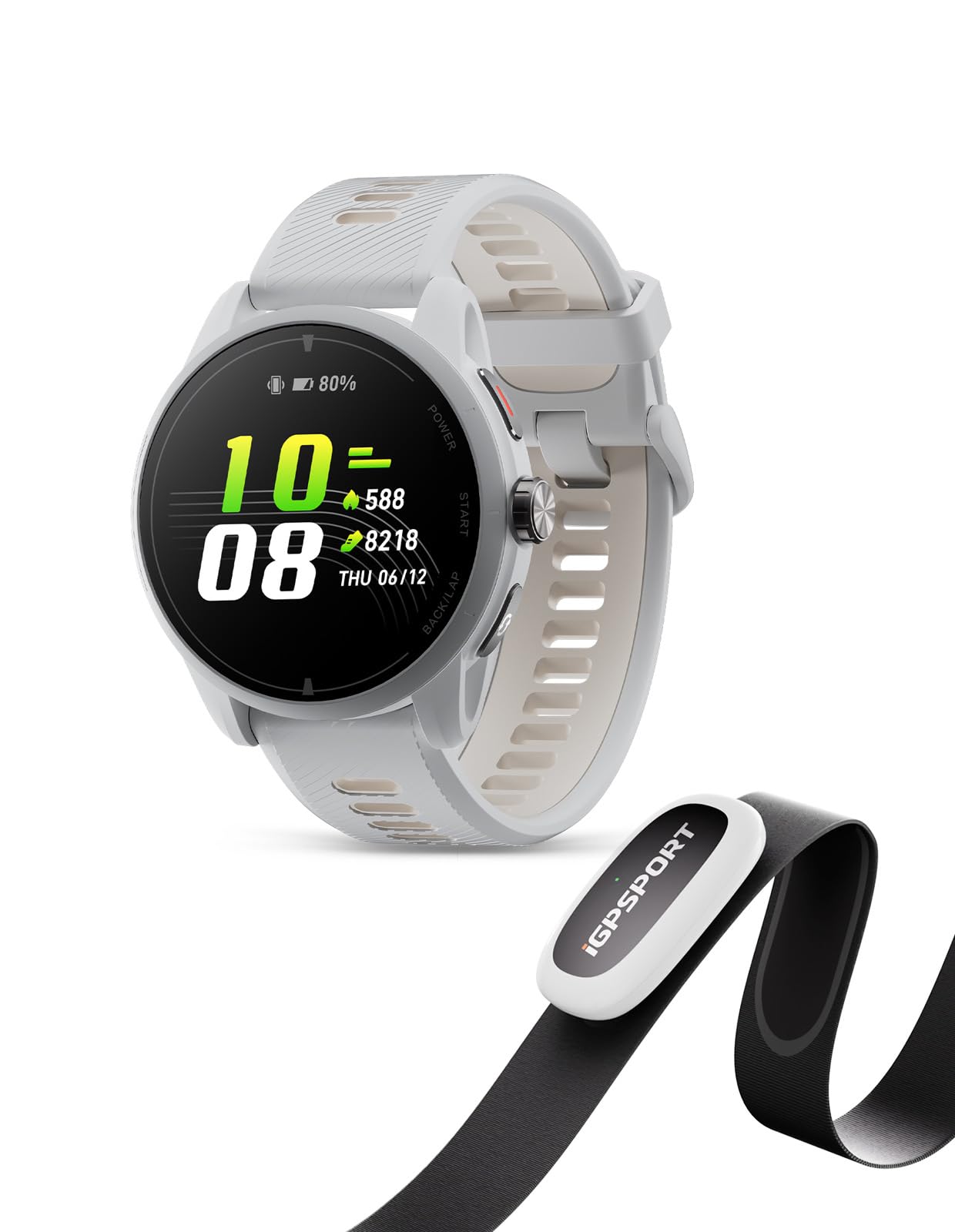 iGPSPORT HR50 Cardiofrequencemetre Ceinture Cardio VeRun Montre Connectée Sport Gris