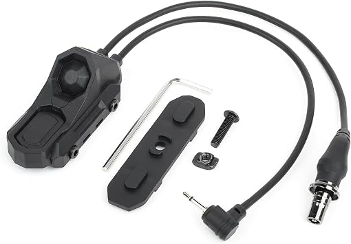 WADSN PEQ and SF Light Simultaneous Operation AXON Type Dual Button Remote Switch 20mm Rail/KeyMod/M-Lok Compatible Black