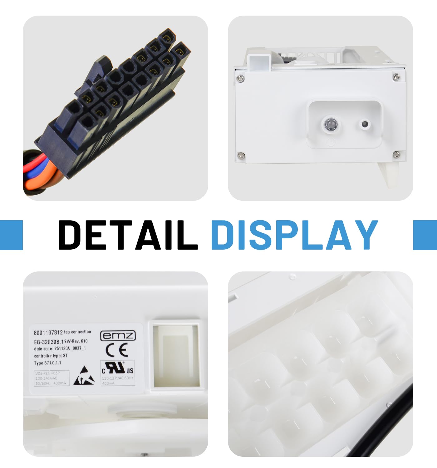12028493 Refrigerator Ice Maker Compatible with Bosch Thermador Replace 4962577 AP6894086 PS12729871 EAP12729871 Not Universal