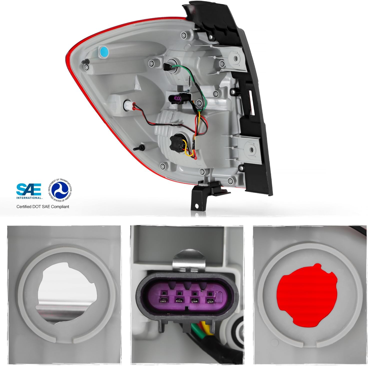 AKKON - Fits 2016-2017 Chevy Equinox [Halogen Type] Chrome Red Tail Light Passenger Right Side Replacement 16 17