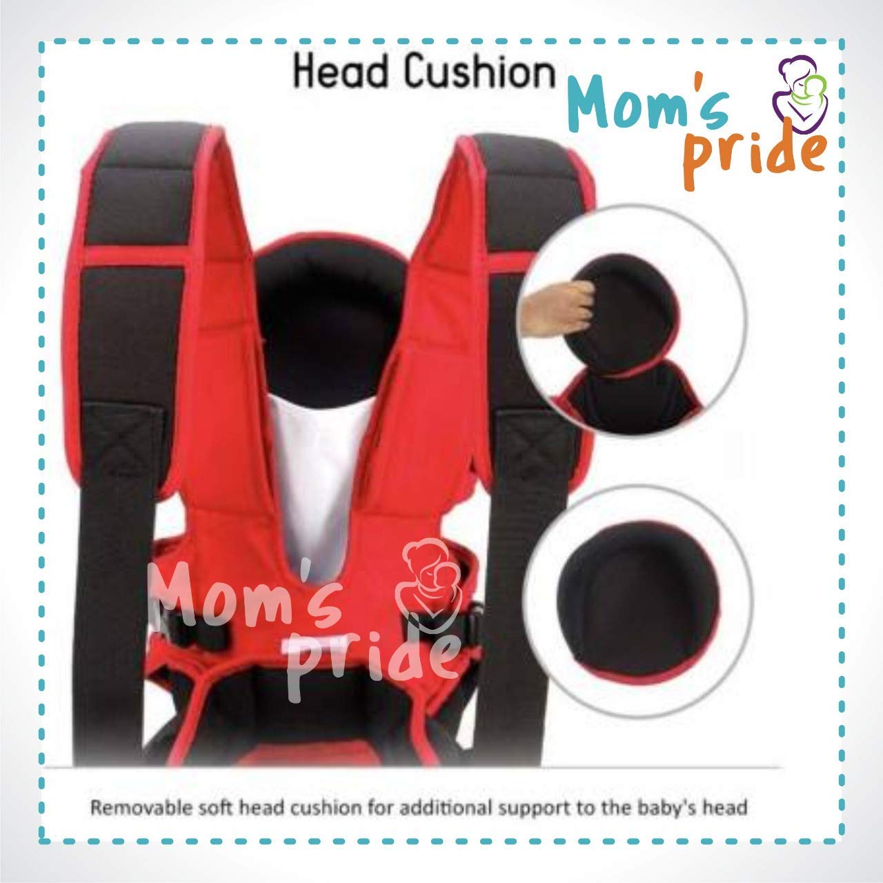 Mom's Pride Newborn 3 In 1 Baby Carry Bag Backpack Sling Back Position- Front Position Carrier (Red Carrier Bag, Baby Soother) - Image 4 thumbnail