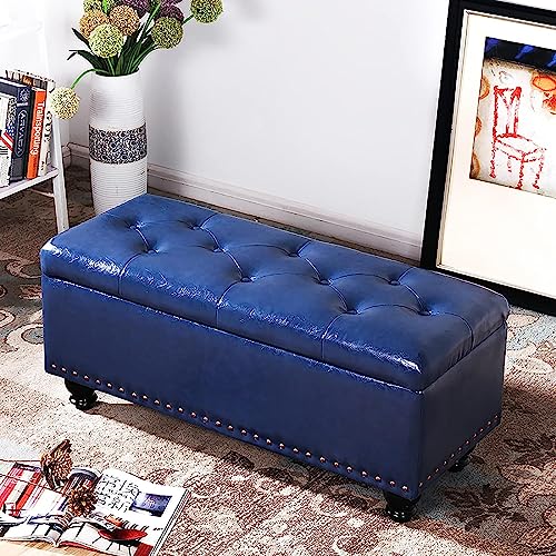 Repose-pieds de salon de chambre à coucher moderne couleur bleu - 2