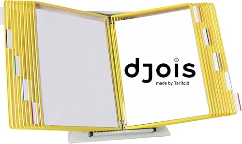 Vista 35 de DJOIS by Tarifold - Sistema de visualización de escritorio, marcos de alambre de acero duraderos, tamaño carta, 10 bolsillos de doble cara, Variado