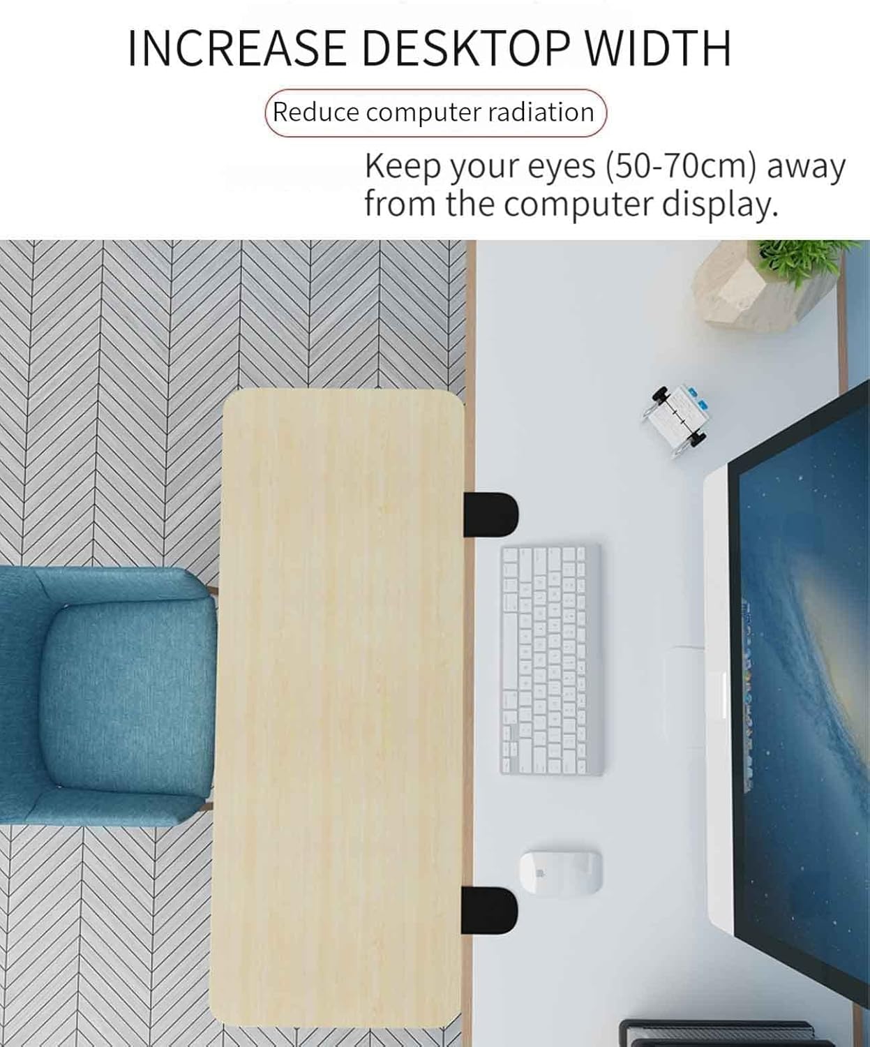 Desk Extender for Keyboard Shelf, S Clamp On Table Extenders, Computer Keyboard Stand, Folding and Storage Design, Can Withstand A Weight of 50Kg,52X25Cm Whit,52x25cm Light Walnut