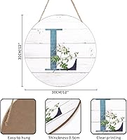 Vista 140 de Welcome Sign for Wall Initial Letter C Blue Round Wood Signs Monogram White Floral Wood Plaque Fresh Flowers 12in Mid Century Home Wall Decor for