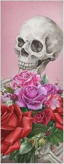 susiyo Painting Human Skeleton Roses Yoga Towel with Storage Mesh Bag Soft Sweat Absorbent Non Slip Hot Yoga Towels Ideal for Women & Men Travel 73