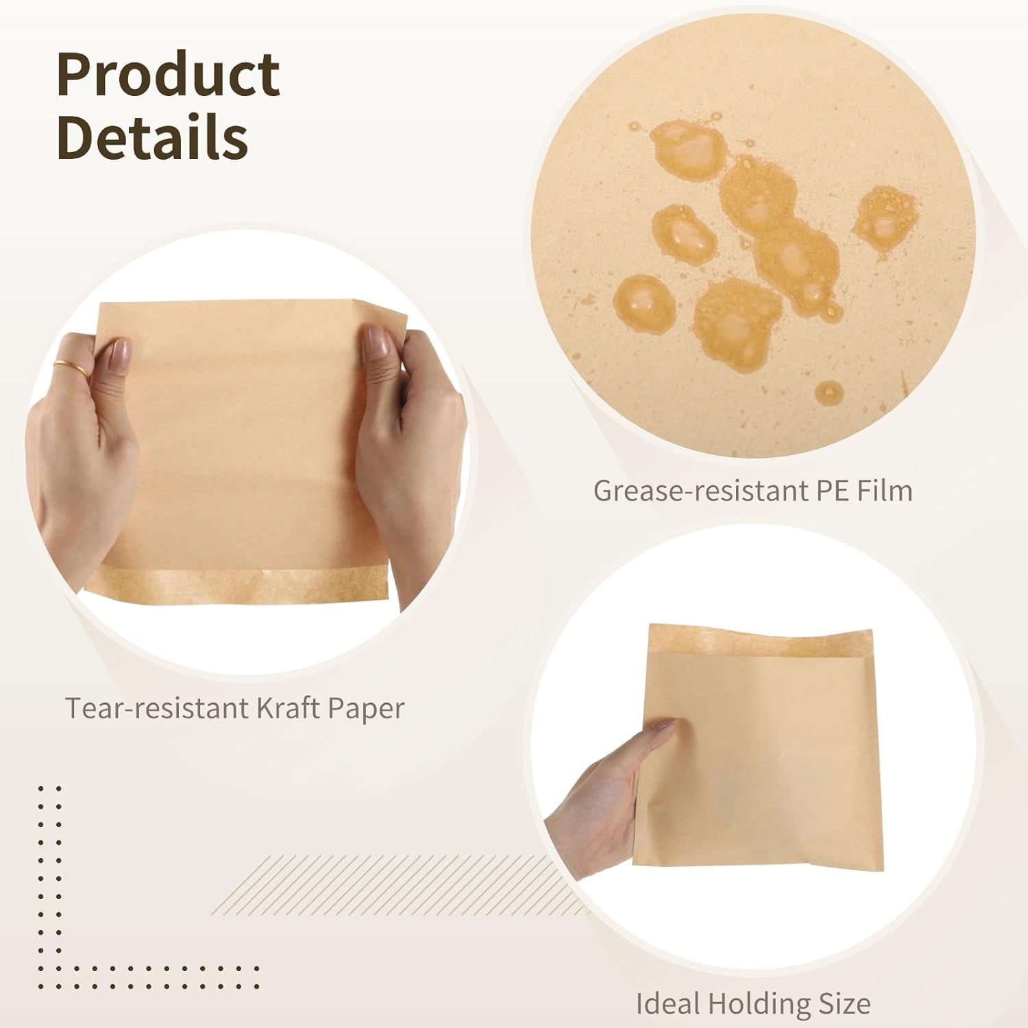 Paper Sandwich Bags, 1000 Pcs Brown Food Packing Bags, 6.7×7.1Inch Greaseproof Kraft Paper Snack Bags, Flat Unbleached Pastry Bags, Paper Sandwich Bags, Small Treat Bags for Candies Bakery Cookies