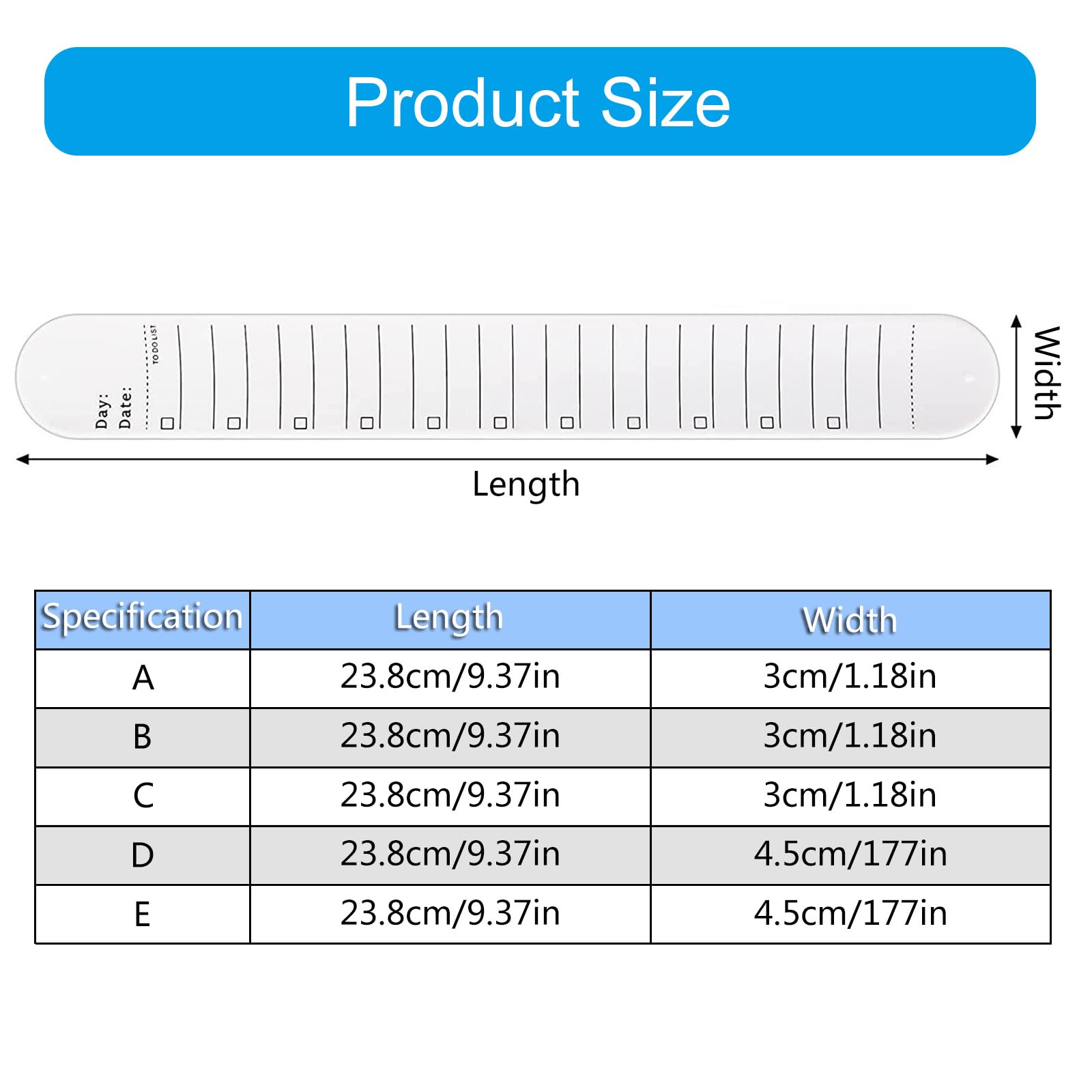 Bracelet Slap Effaçable Et Réutilisable - Règle, Bloc-notes, Checklist Portable, Idéal Pour étudiants, Cadeaux